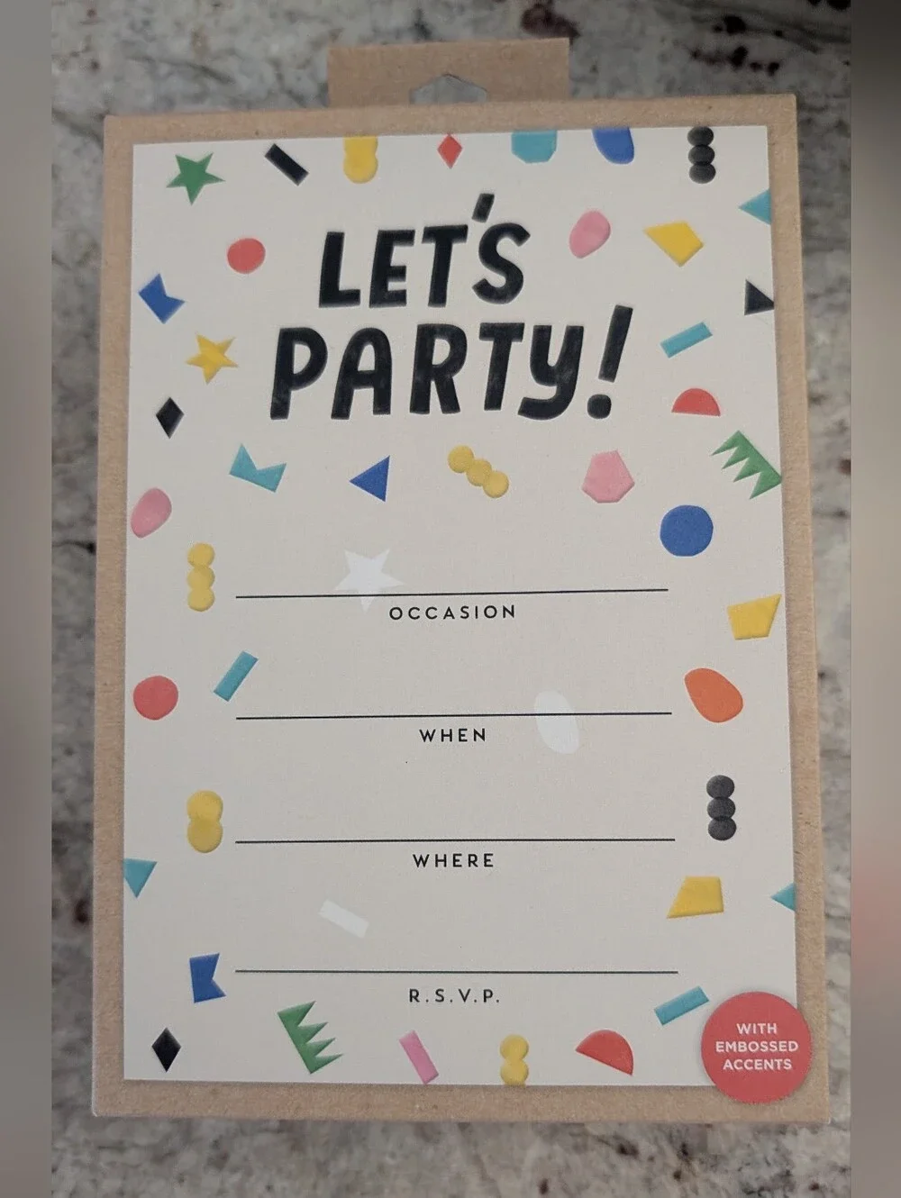 Hallmark Let’s Party Invitations 20 Single Card Pack & Envelopes Gender Neutral
